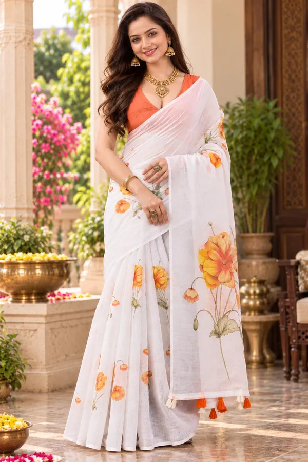 Saarah_Pure_Linen_Saree