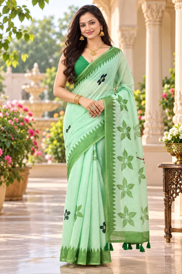 Saarah_Pure_Linen_Saree