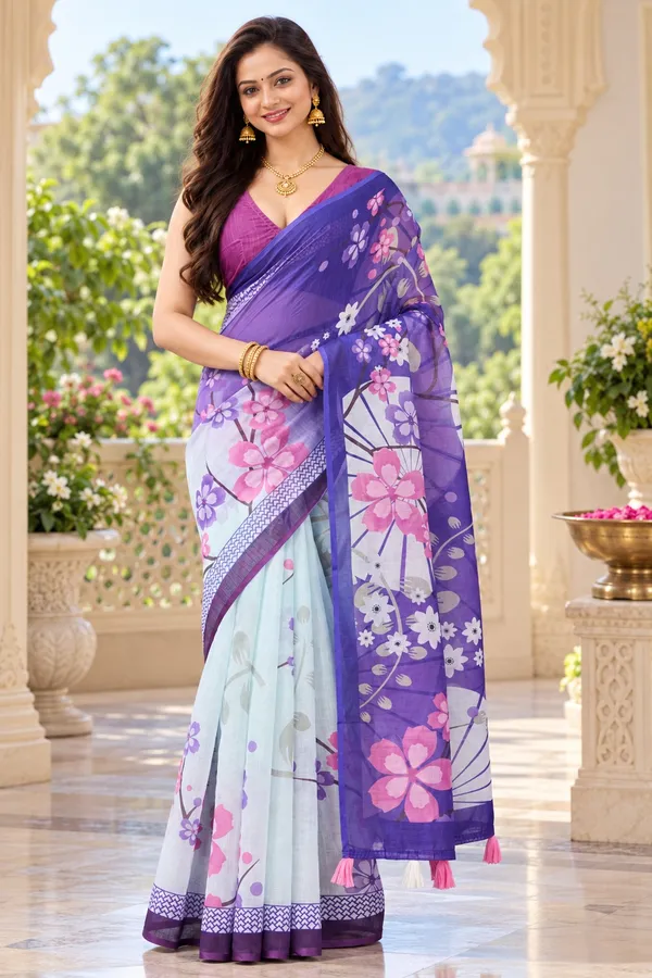 Saarah_Pure_Linen_Saree