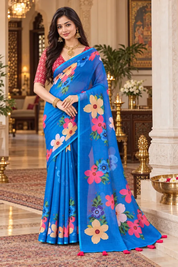 Saarah_Pure_Linen_Saree