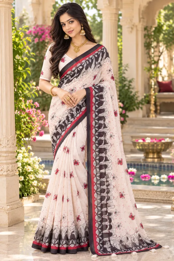 Saarah_Pure_Linen_Saree