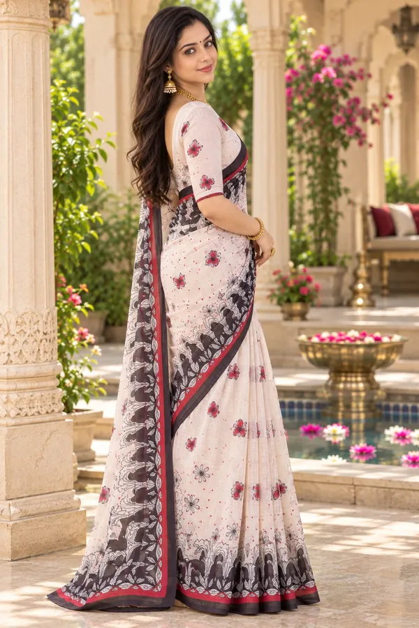 Saarah_Pure_Linen_Saree