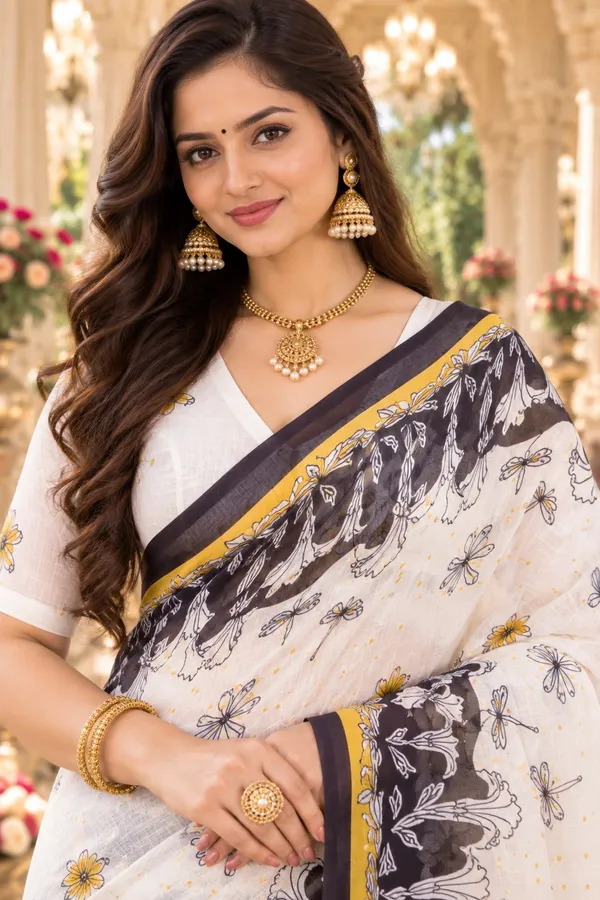 Saarah_Pure_Linen_Saree