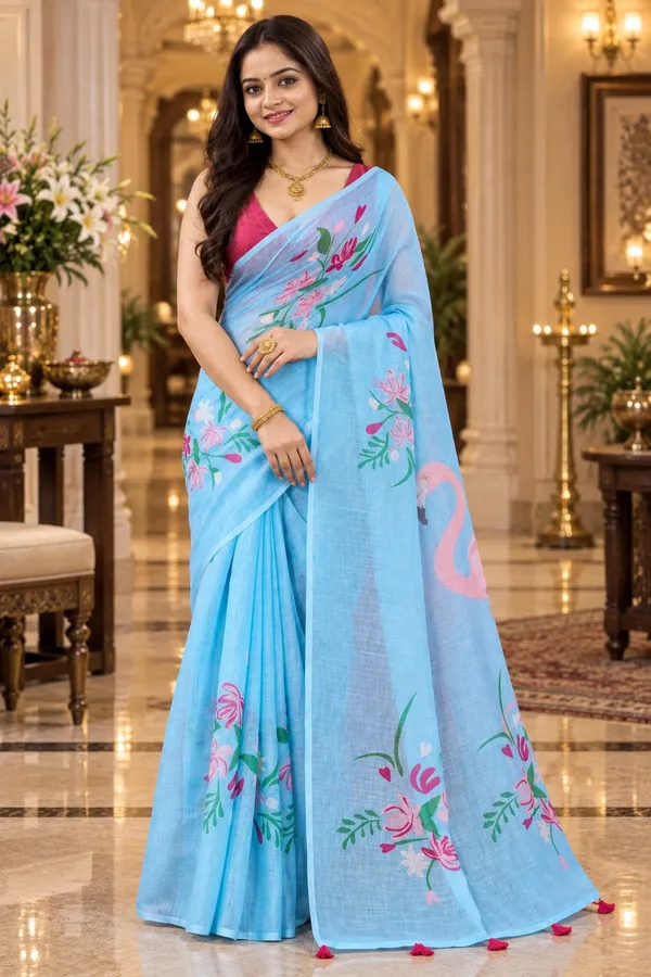 Saarah_Pure_Linen_Saree