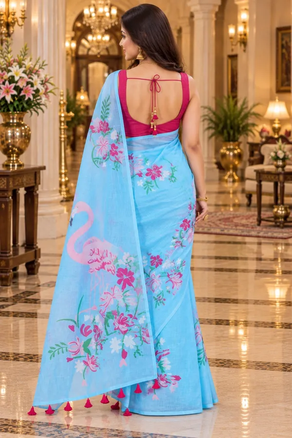 Saarah_Pure_Linen_Saree