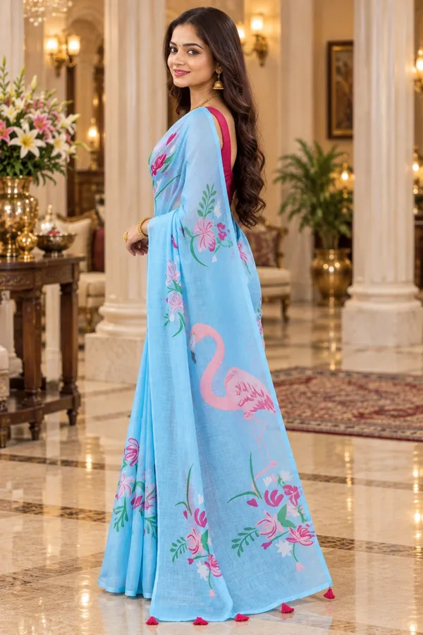 Saarah_Pure_Linen_Saree