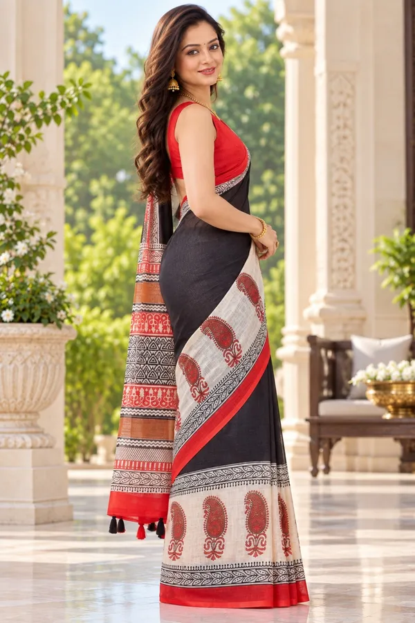 Saarah_Pure_Linen_Saree