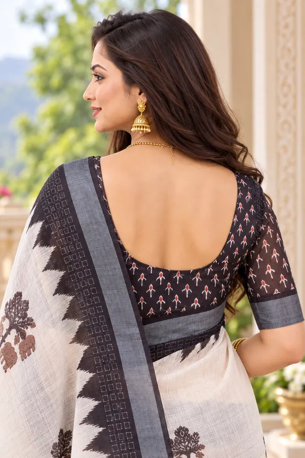 Saarah_Pure_Linen_Saree