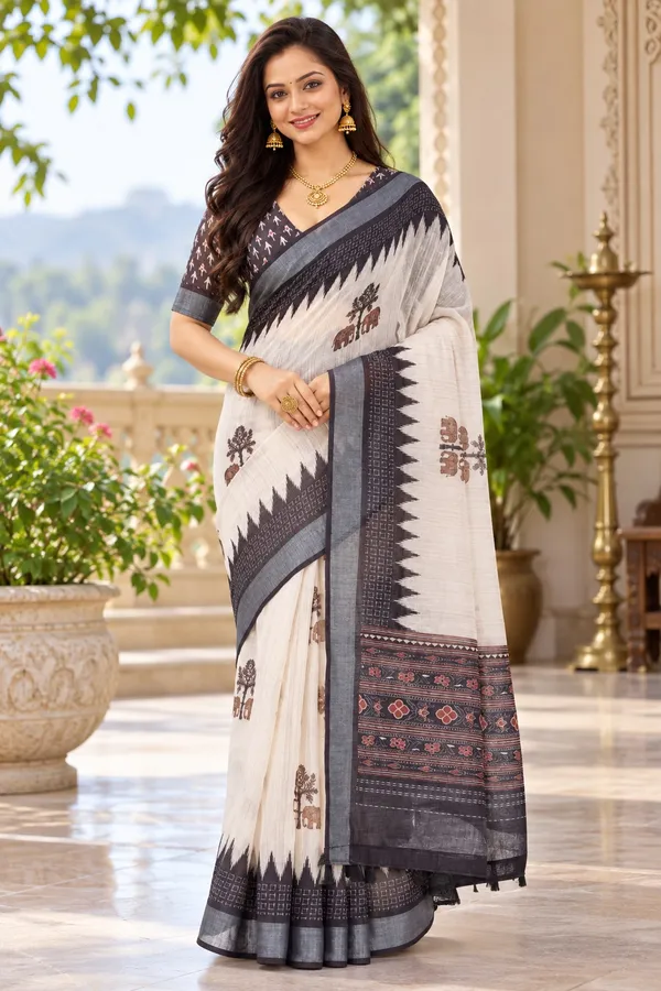 Saarah_Pure_Linen_Saree