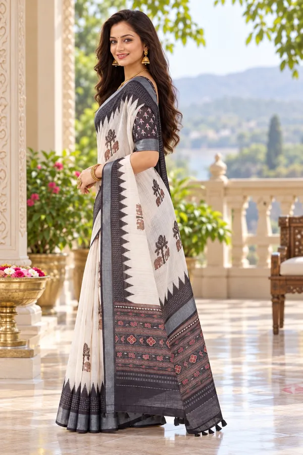 Saarah_Pure_Linen_Saree