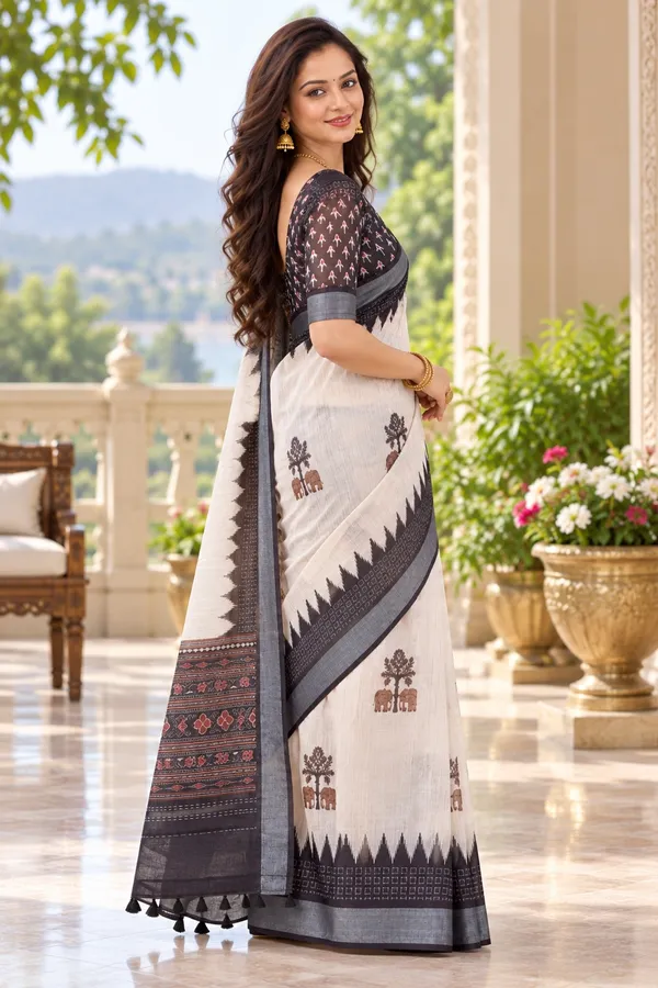 Saarah_Pure_Linen_Saree