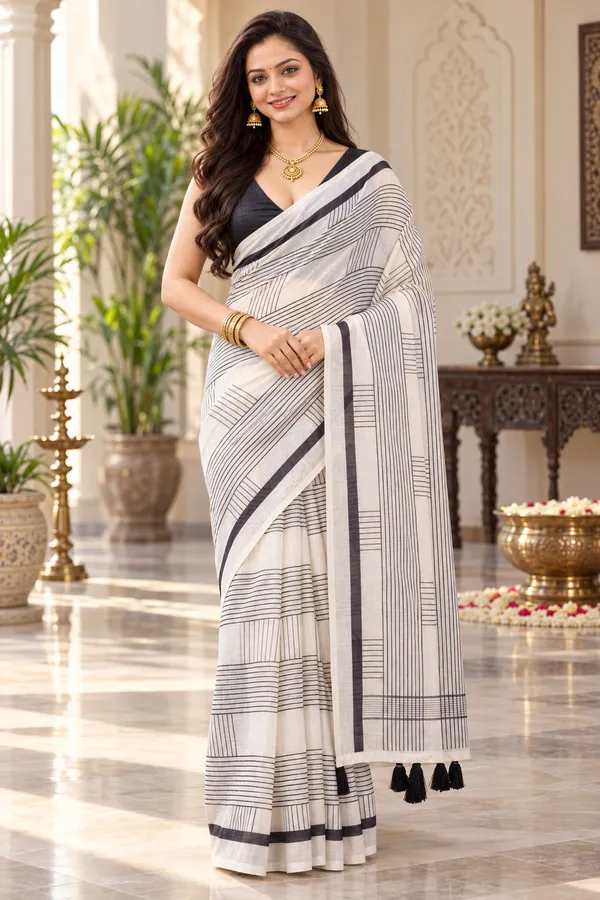 Saarah_Pure_Linen_Saree