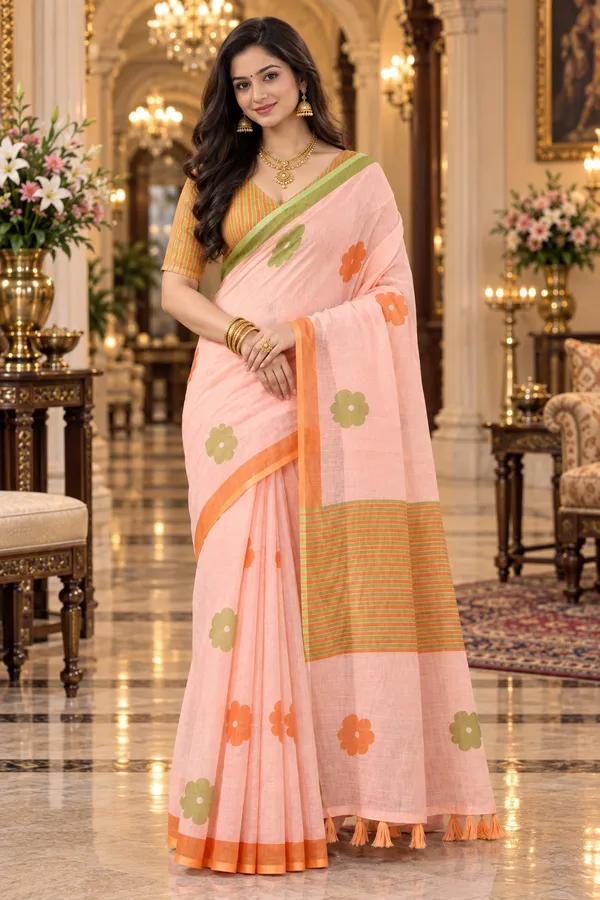 Saarah_Pure_Linen_Saree