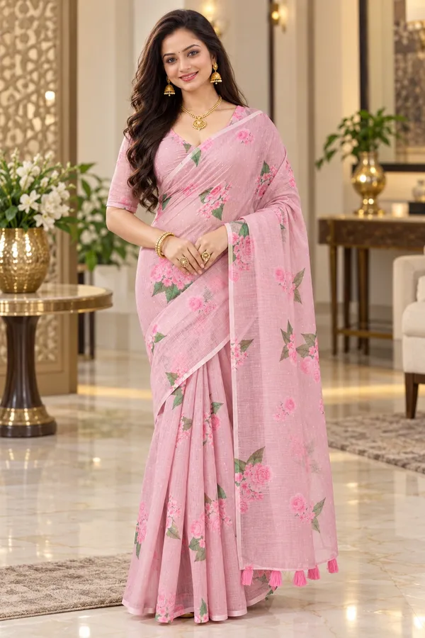 Saarah_Pure_Linen_Saree
