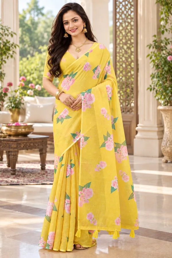 Saarah_Pure_Linen_Saree