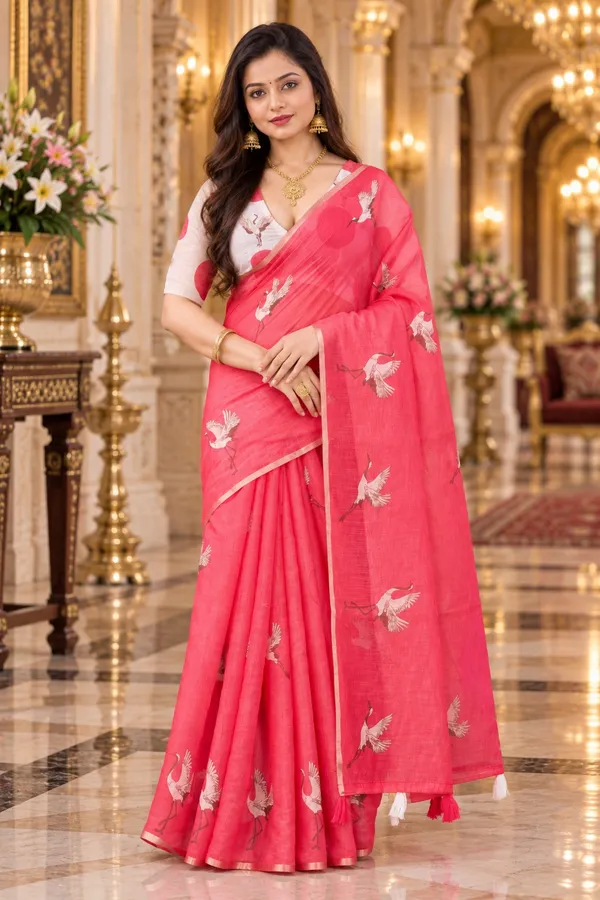 Saarah_Pure_Linen_Saree