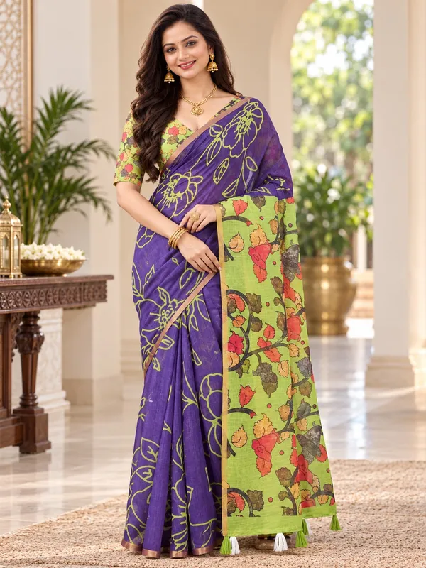 Saarah_Pure_Linen_Saree