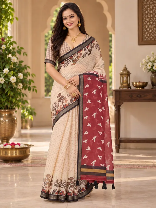 Saarah_Pure_Linen_Saree