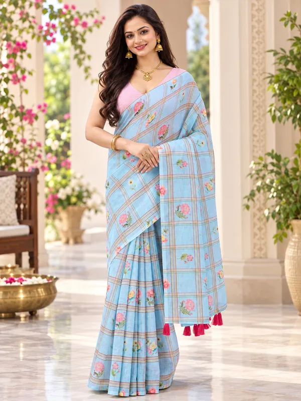 Saarah_Pure_Linen_Saree