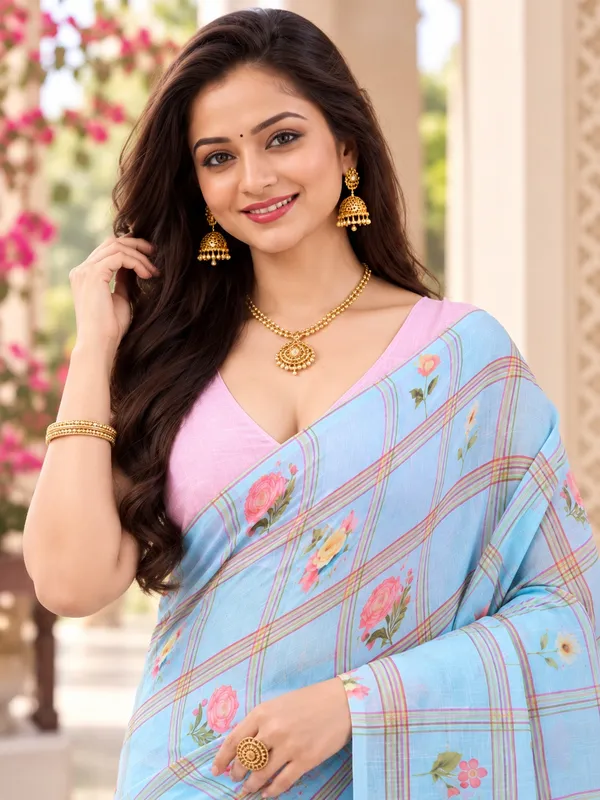 Saarah_Pure_Linen_Saree