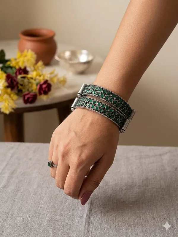 Silver_Replica_Stone_Bangles