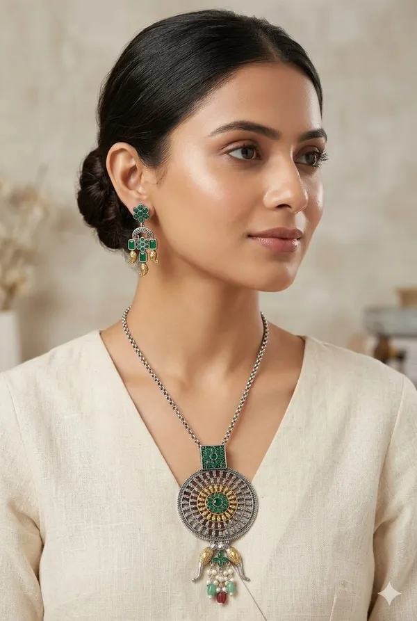 Emerald_Mandala_Pendant_Set