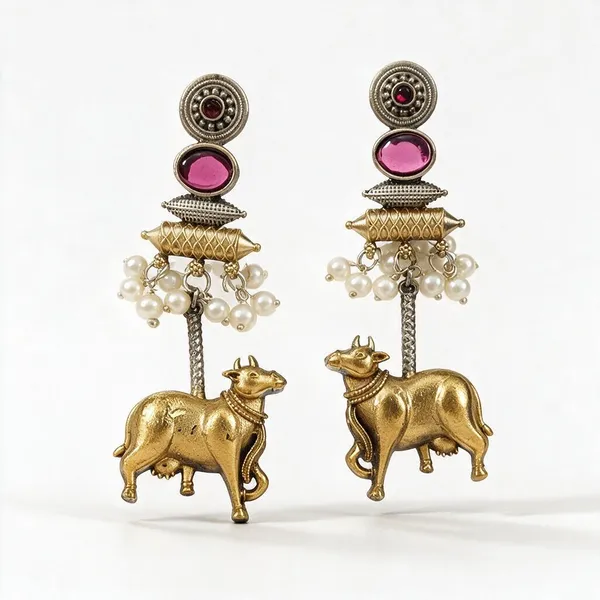 Pink_Brass_Earrings_For_Women