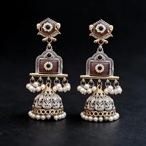 Brown_Brass_Earrings_For_Women