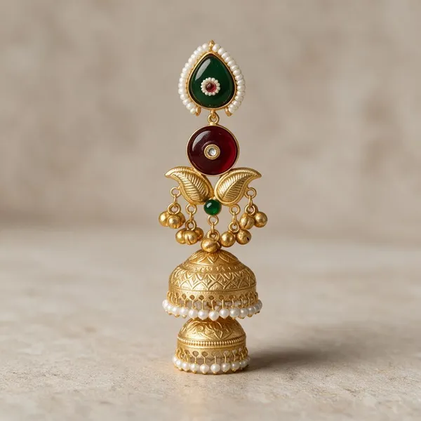 Gold_And_Red_Brass_Earrings_For_Women