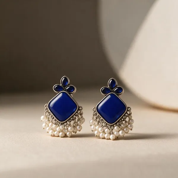 Blue_Brass_Studs_For_Women