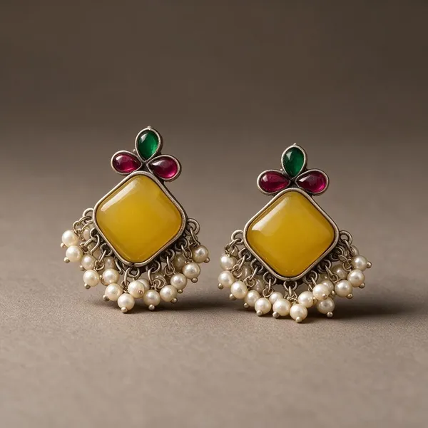 Yellow_Brass_Studs_For_Women