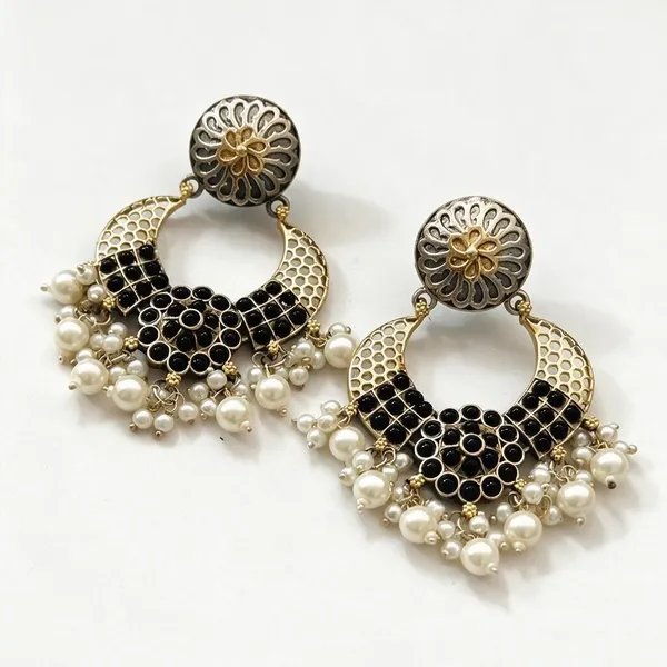 Silver_And_Black_Brass_Earrings_For_Women