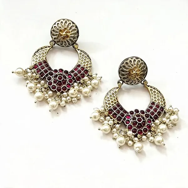 Silver_And_Pink_Brass_Earrings_For_Women