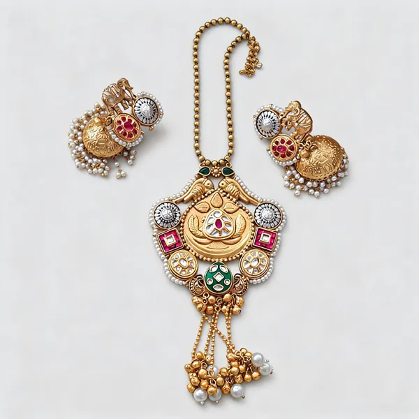 Golden_Brass_Pendant_Set_For_Women