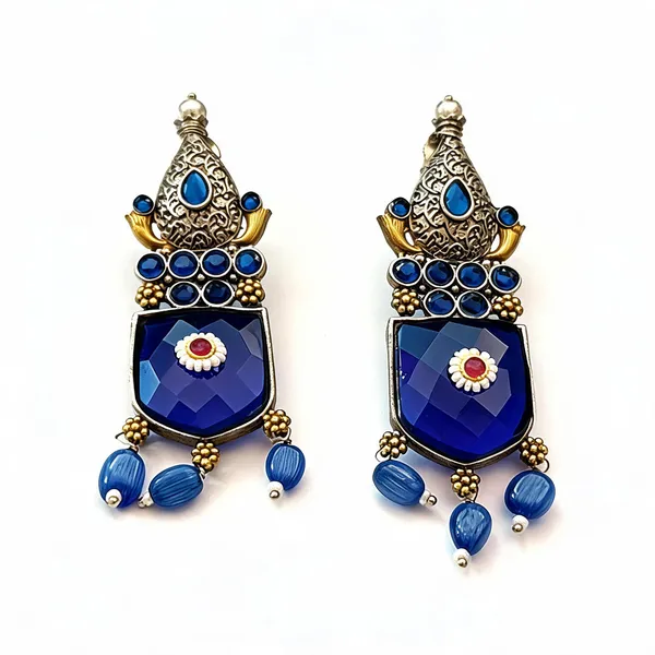 Blue_Brass_Earrings_For_Women