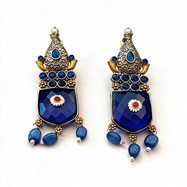 Blue_Brass_Earrings_For_Women
