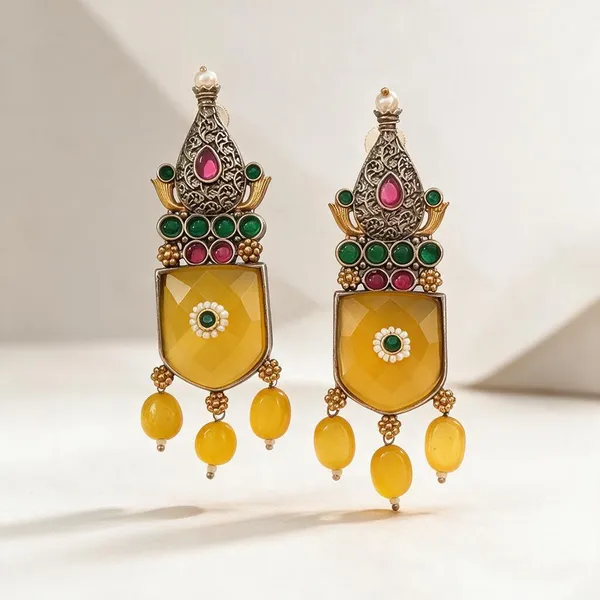 Yellow_Brass_Earrings_For_Women