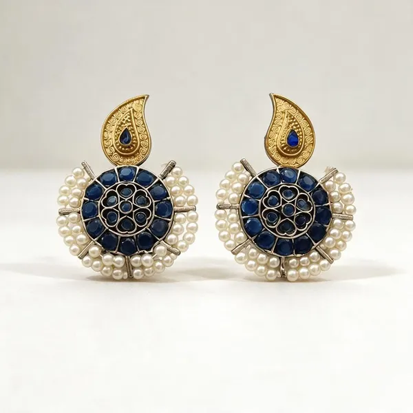 Blue_Brass_Earrings_For_Women