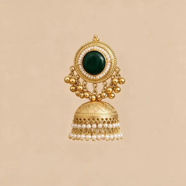 Green_Brass_Jhumkas_For_Women