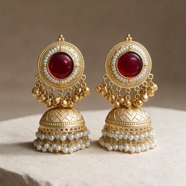 Red_Brass_Jhumkas_For_Women