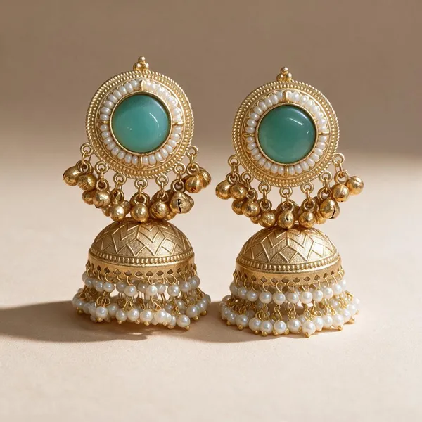 Sea_Green_Brass_Jhumkas_For_Women