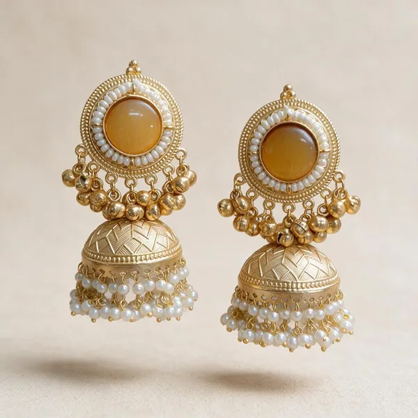 Yellow_Brass_Jhumkas_For_Women