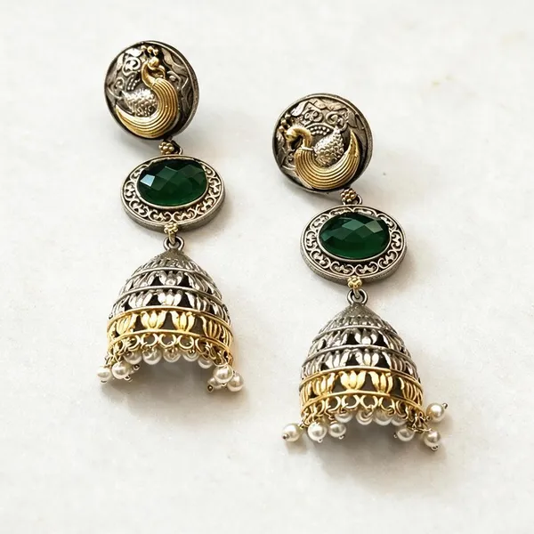 Green_Brass_Earrings_For_Women