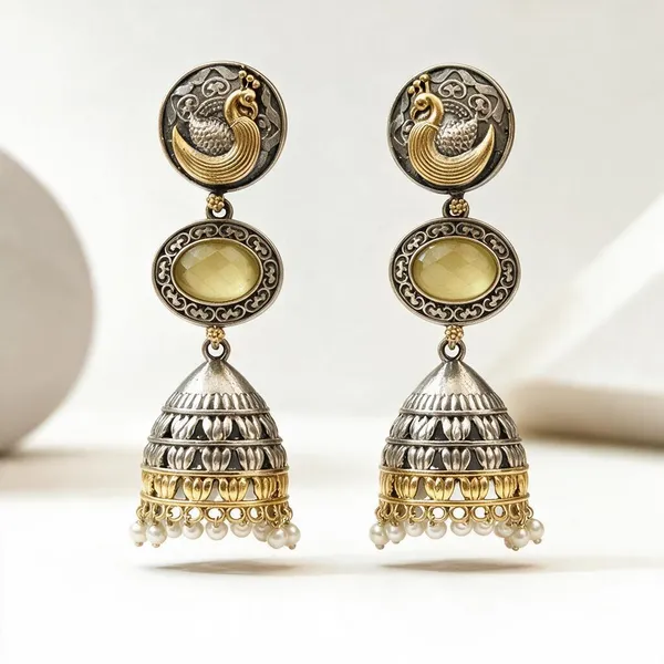 Yellow_Brass_Earrings_For_Women