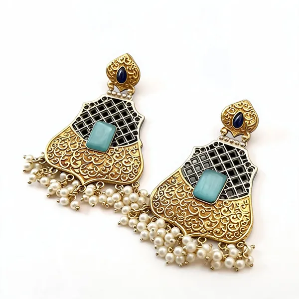 Blue_Brass_Earrings_For_Women
