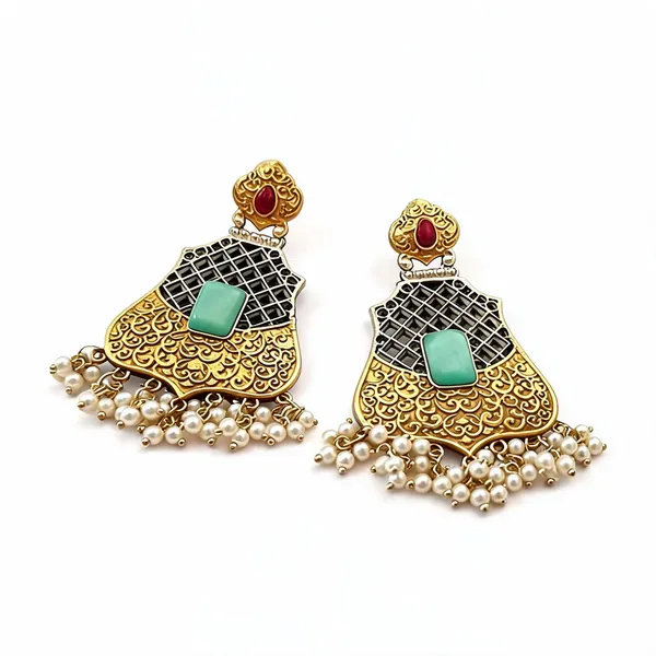 Sea_Green_Brass_Earrings_For_Women