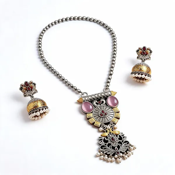 Silver_Brass_Necklace_Set_For_Women