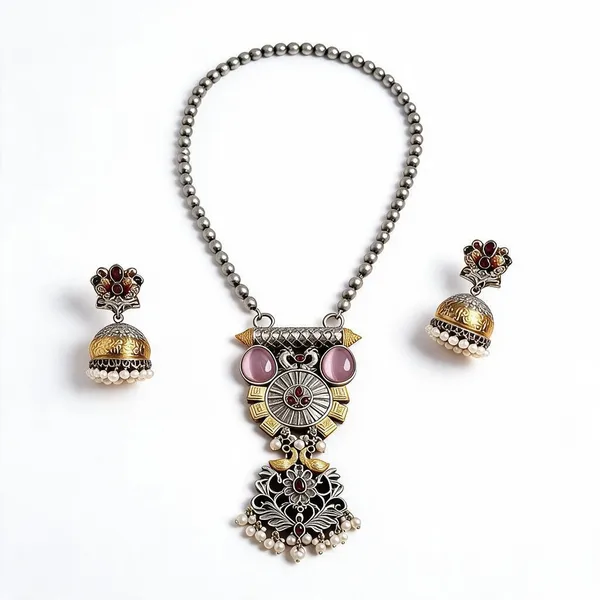 Silver_Brass_Necklace_Set_For_Women