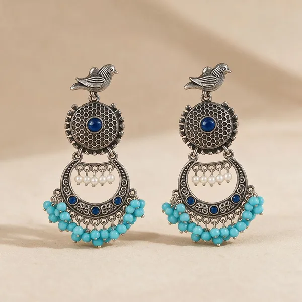 Blue_Brass_Earrings_For_Women