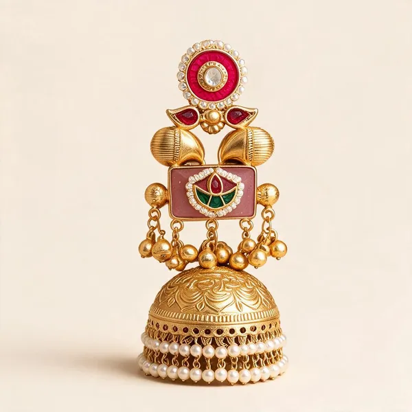Golden_Brass_Jhumka_For_Women